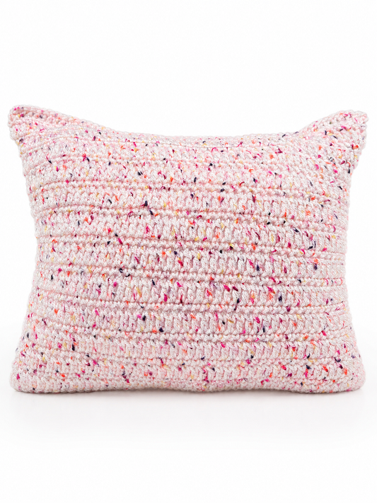 Confetti Blush Crochet Accent Pillow